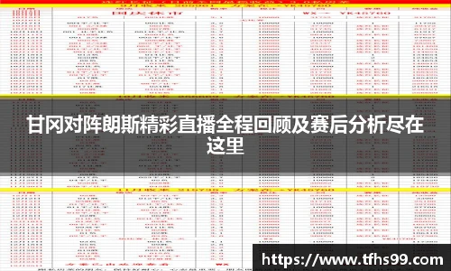 甘冈对阵朗斯精彩直播全程回顾及赛后分析尽在这里